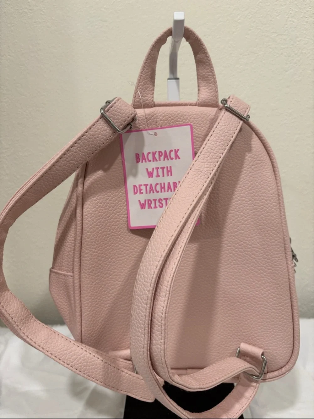 Justice Pink‎ Mini Backpack Detachable Wristlet Set NWT Faux Leather Girls Bag